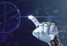5 formas de usar a IA nas franquias Robot hand finger, AI background technology graphics