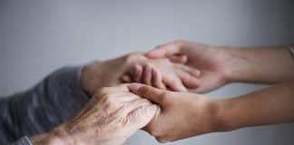 Closeup of a support hands