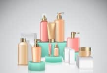 Female Cosmetics Packages Composition